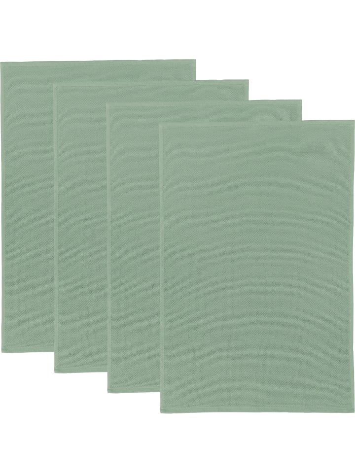 Baumwolle Frottier-Geschirrtuch 4er-Pack in jade