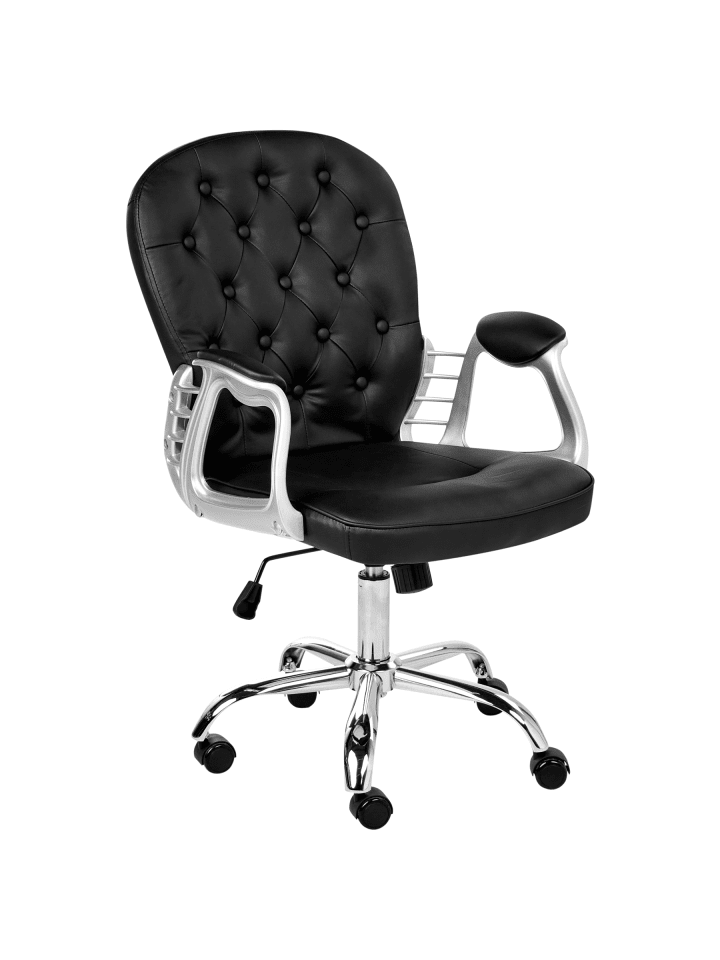Bürostuhl in Schwarz/Silber - (W) 58 x (H) 93 x (L) 58 cm