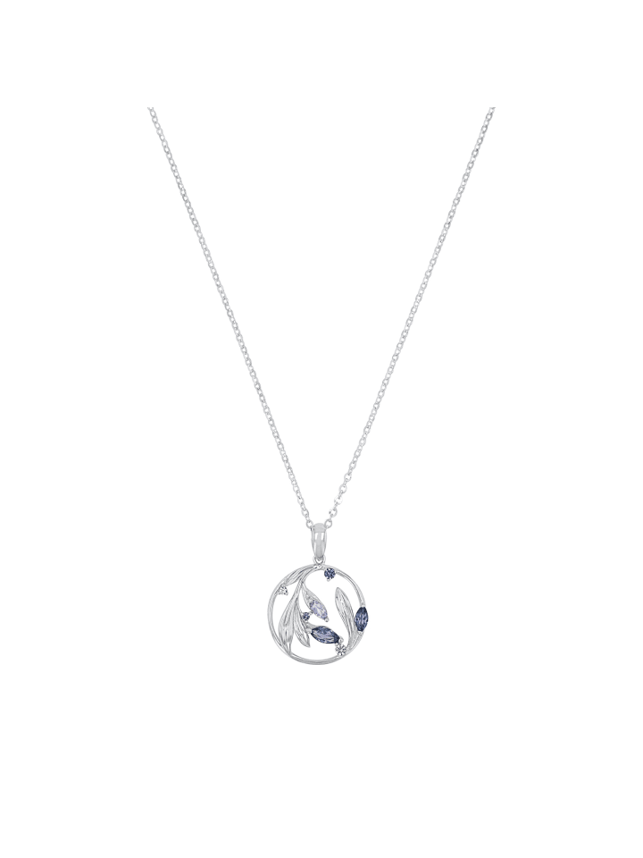 Kette mit Anhänger Silber 925, rhodiniert in Blau