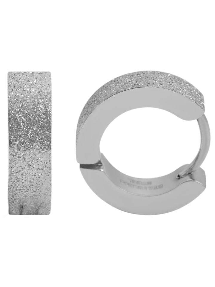 Damen Ohrringe – Klappcreole aus Edelstahl in silber