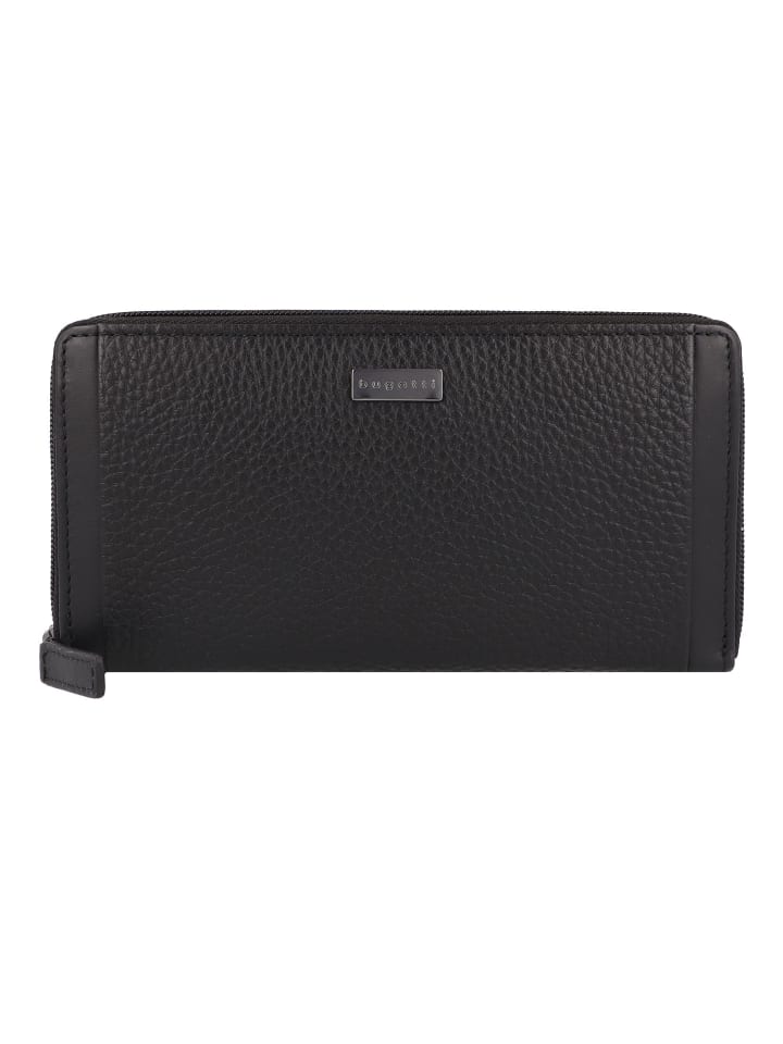 Sina Geldbörse RFID Schutz Leder 19 cm schwarz