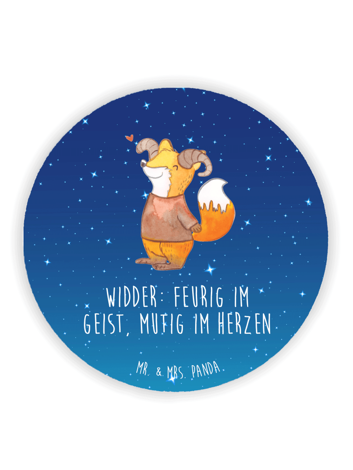 Magnet Widder Astologie mit Spruch in Sternenhimmel Blau