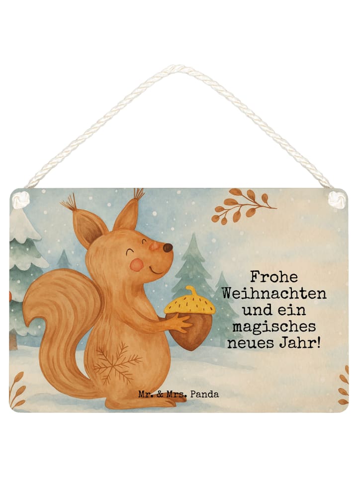Deko Wandbild Eichhörnchen Weihnachten Design m... in Weiß