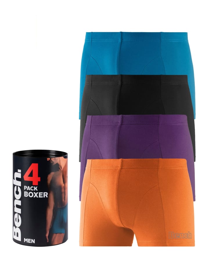 Boxer in schwarz, türkis, orange, lila