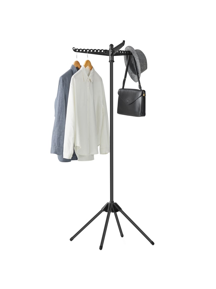 Wäscheständer Bunji in Schwarz - (B)65 x (H)150 x (T)65 cm