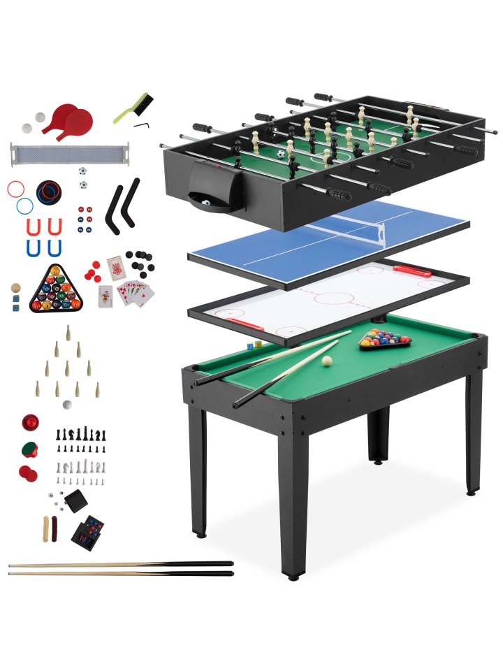 Multigame-Tisch, umfangreiches Zubehörset, 125 x 123 x 83 cm