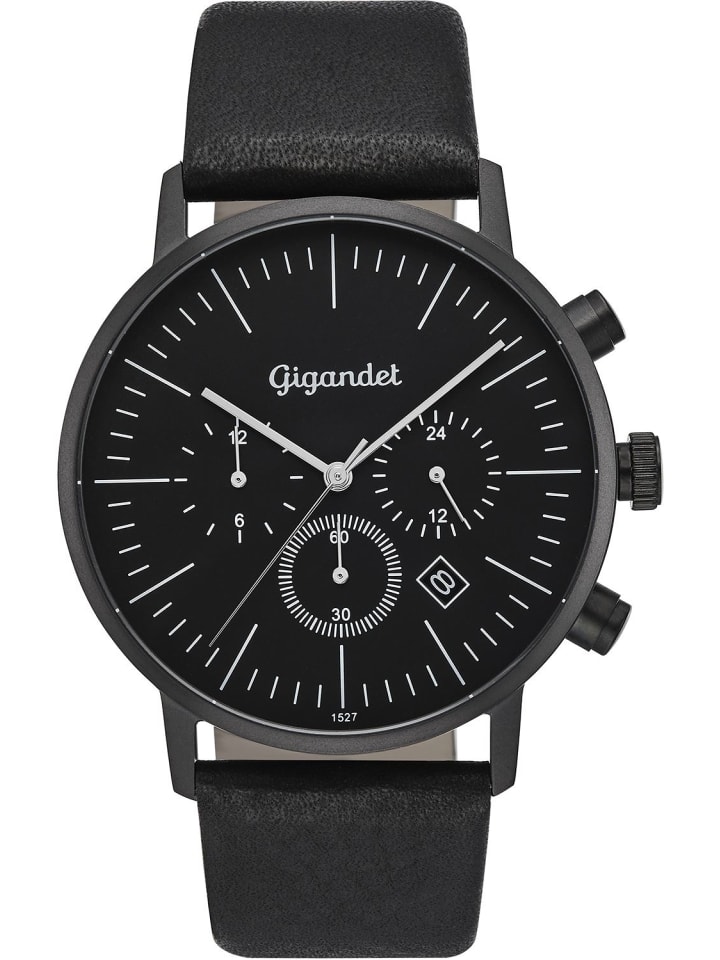 Quarzuhr Dualtime "MINIMALISM III" in Schwarz