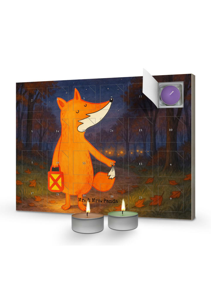 Adventskalender Fuchs Laterne Design ohne Spruch in Weiß