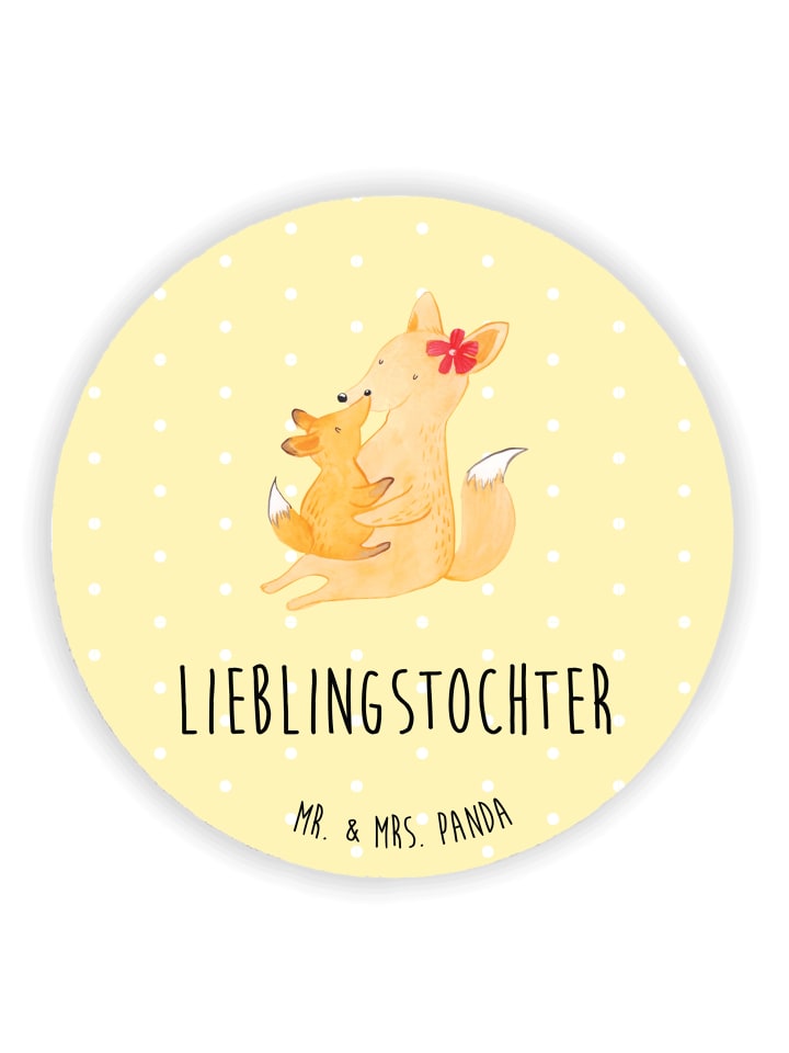 Magnet Fuchs Mama mit Spruch in Gelb Pastell