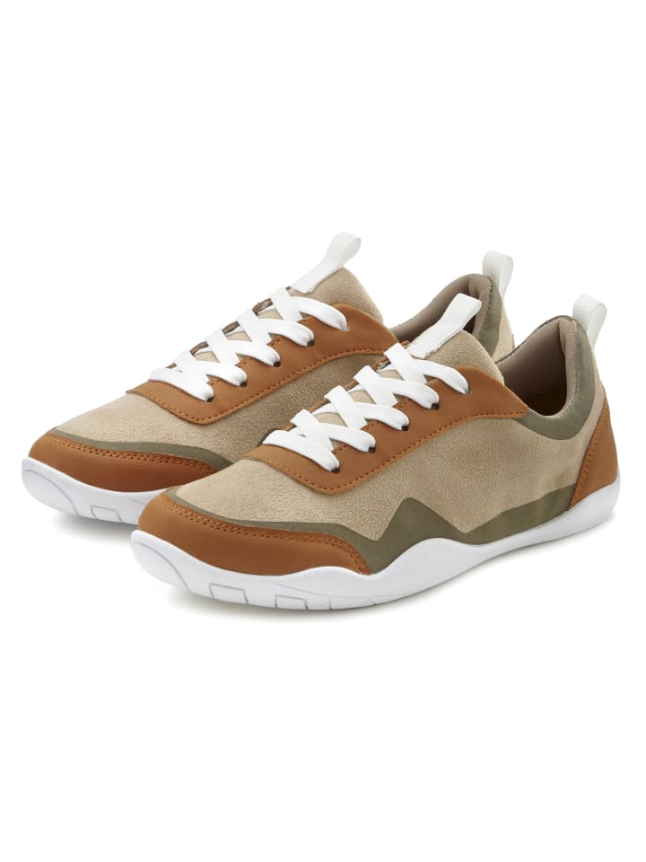 Sneaker in beige/grün