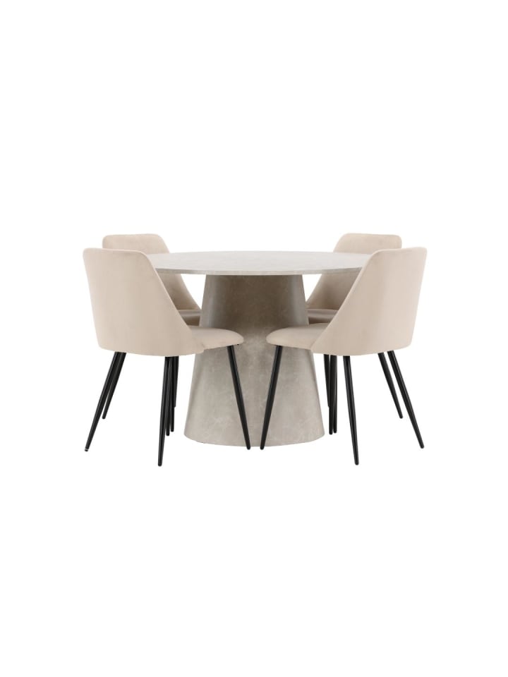Essgruppe Lanzo (5-teilig) Beige 120 x 120 cm