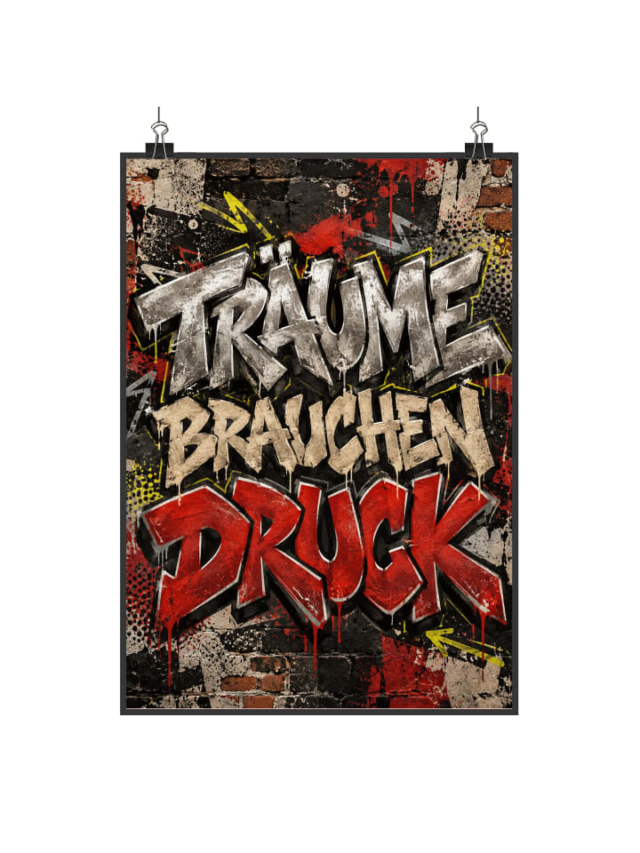 Print Graffiti nostalgisch Design mit Spruch in Weiß
