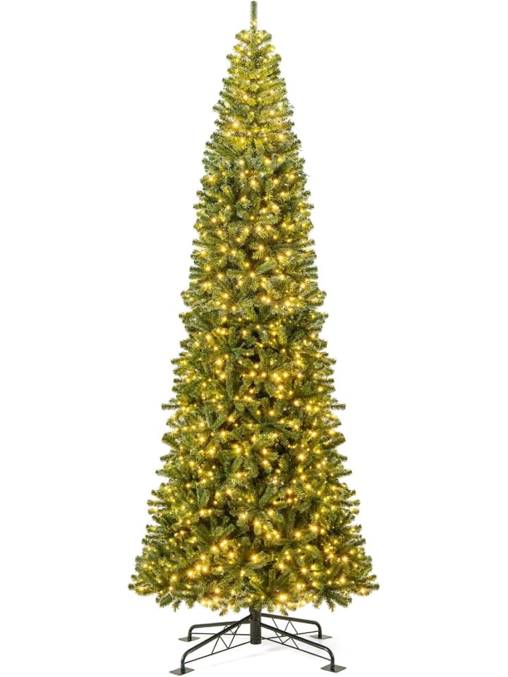 360 cm Künstlicher Weihnachtsbaum mit Beleuchtung in Grün