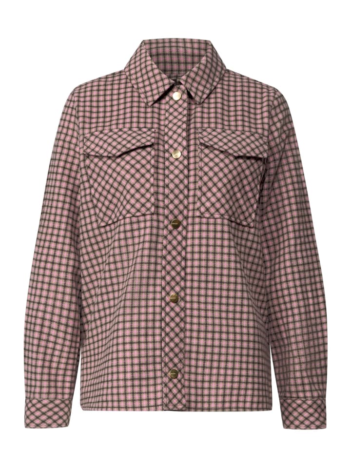 Overshirt mit Karomuster in Warm Blush