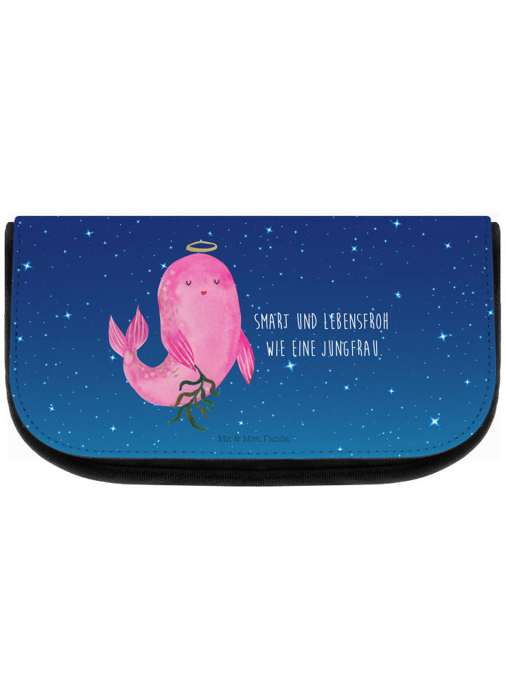 Beautycase Sternzeichen Jungfrau mit Spruch in Sternenhimmel Blau