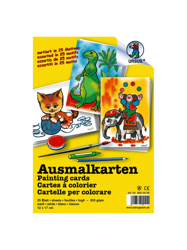 Ausmalkarten, 25 Blätter - ab 3 Jahren