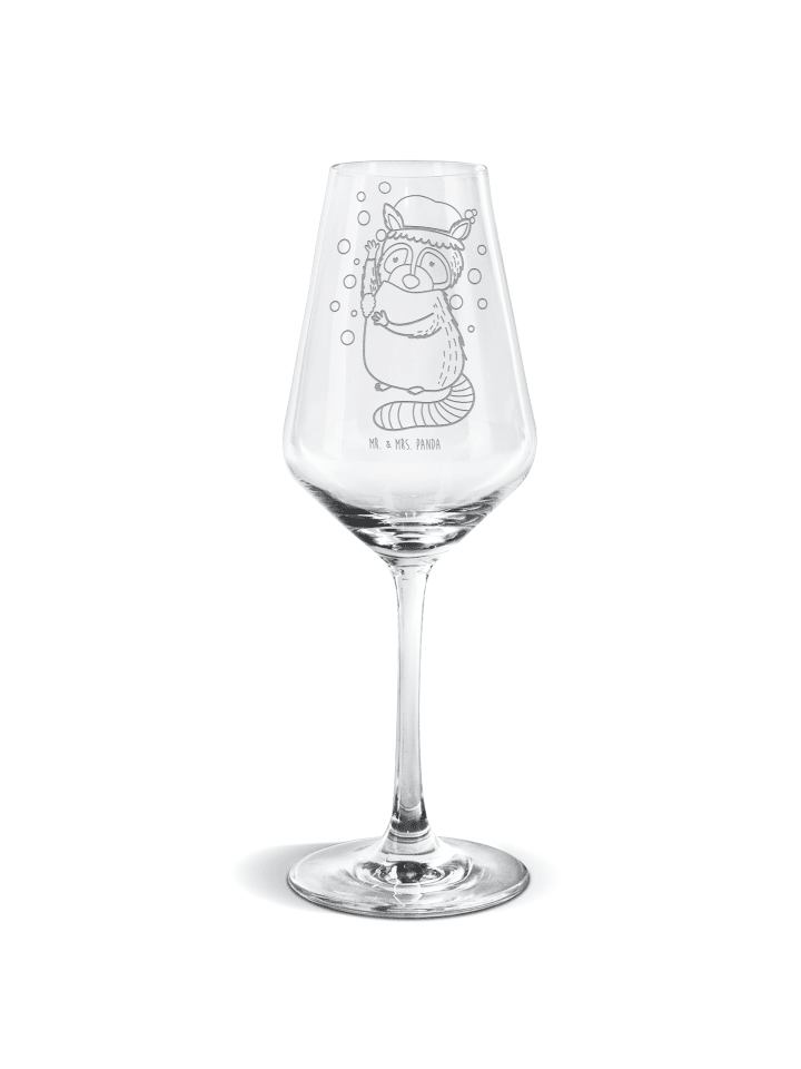 Weinglas Waschbär ohne Spruch in Transparent