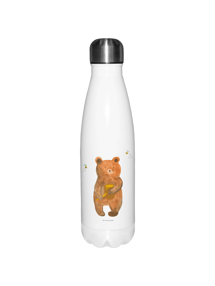 Thermosflasche Bär Honig ohne Spruch in Weiß