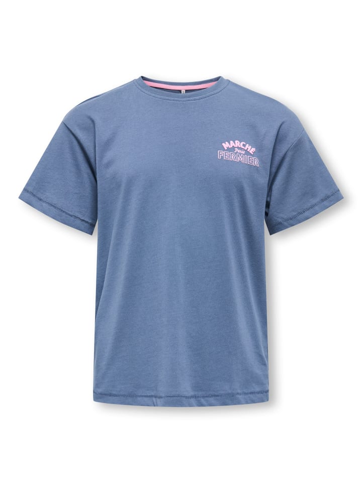 T-Shirt KOGMOLLIE LIFE S/S BOXY PRINTED TOP JRS in vintage indigo