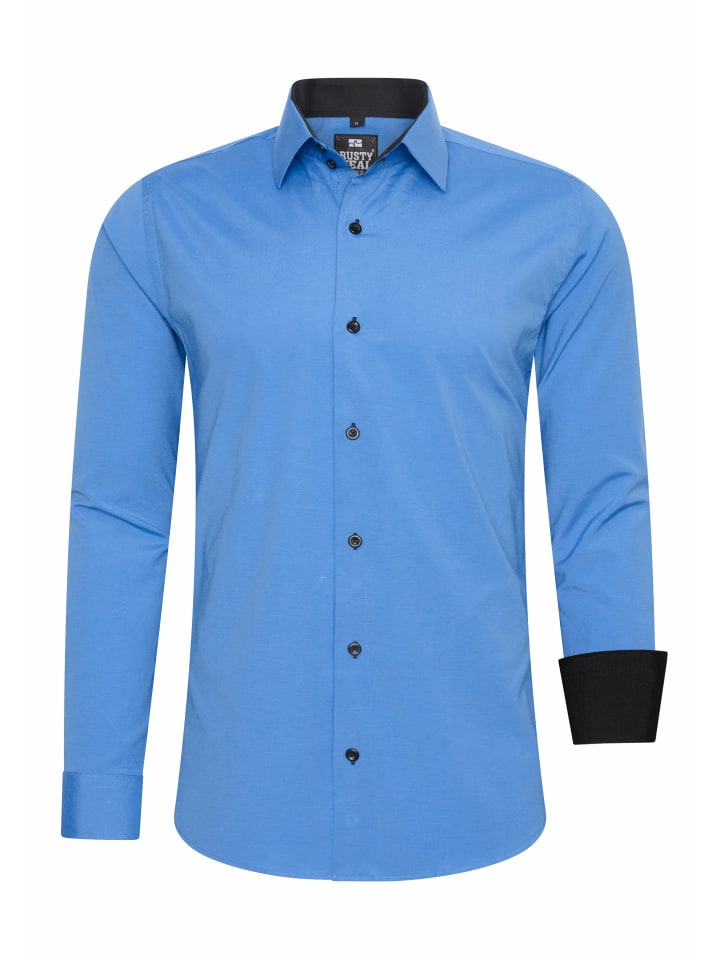 Business Hemd Slim Fit Premium Cotton-Stretch in Blau