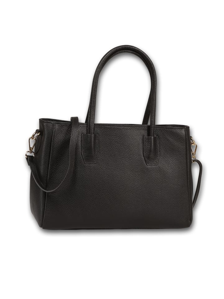 Leder Handtasche Toscanto Tasche schwarz ca. 35cm