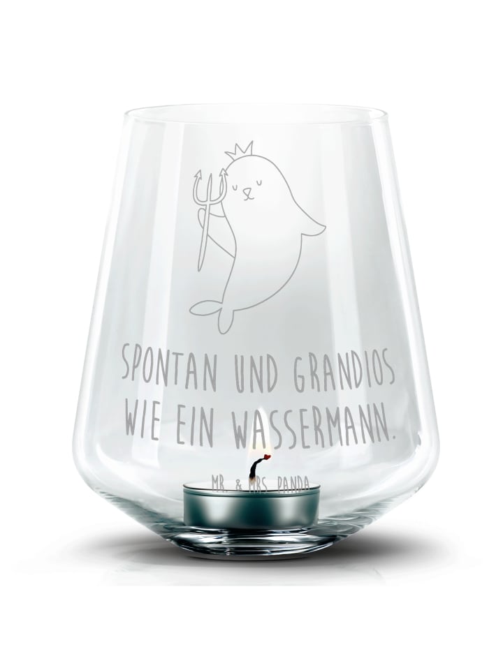 Stumpenkerzenhalter Sternzeichen Wassermann mit... in Transparent