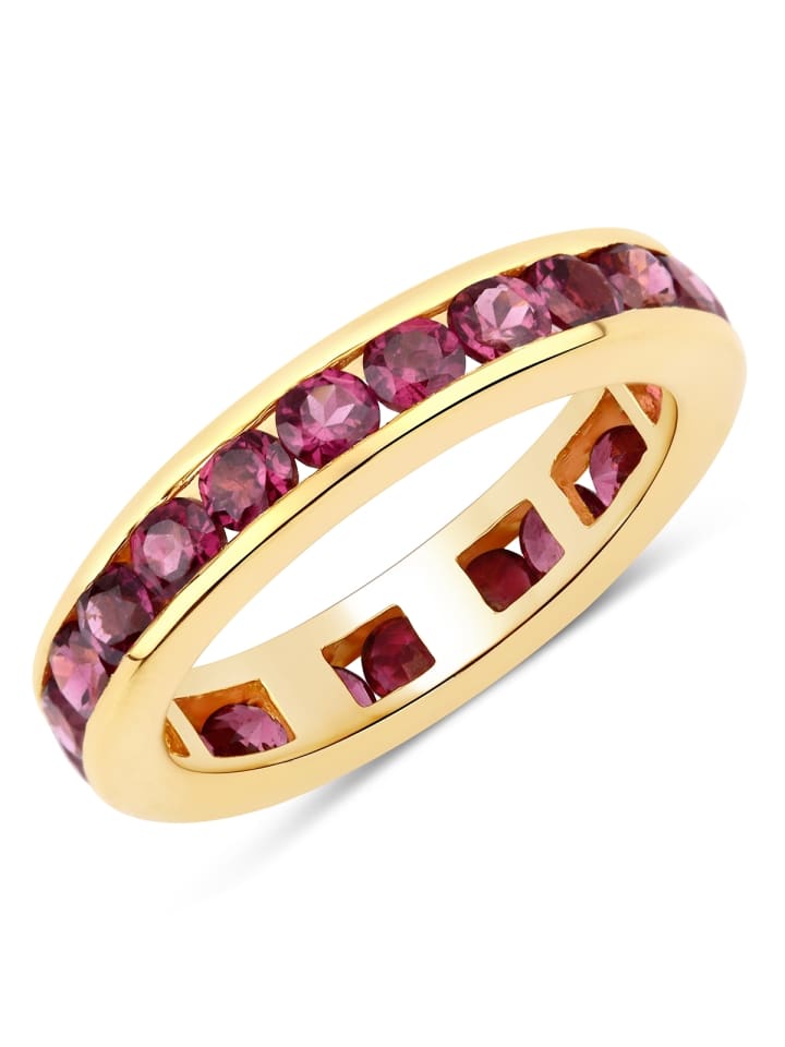 Ring aus Sterling Silber aus Rhodolith in gelbgold