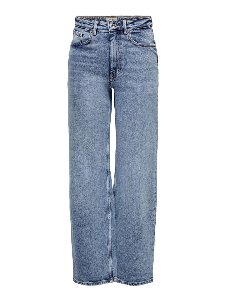 High Waist Denim Stretch Jeans Wide Leg ONLJUICY in Blau