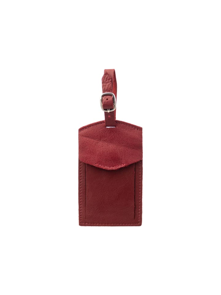 E02 Luggage Tag Kofferanhänger Adressanhänger Leder in schwarz