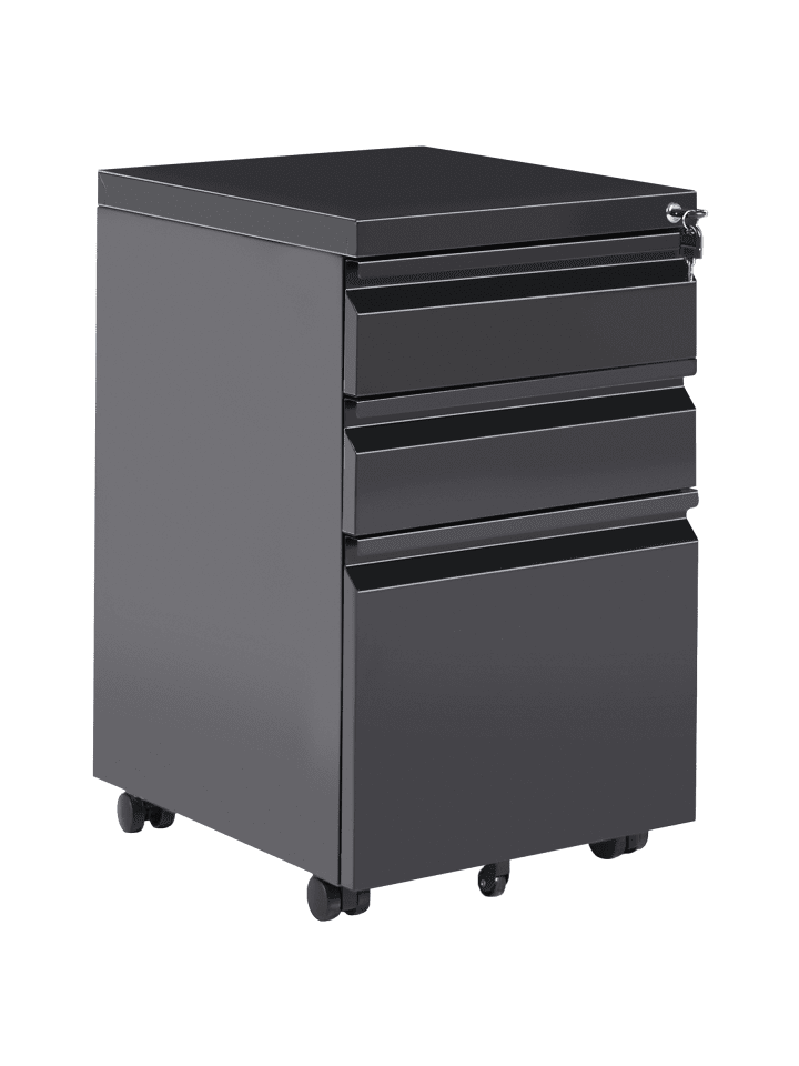 Büroschrank RECAMI in Schwarz - (W) 37 x (H) 61 x (L) 44 cm