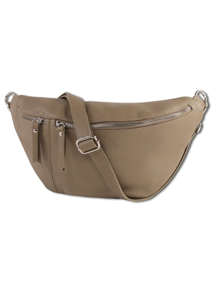 Toscanto Gürteltasche Leder beige, taupe ca. 37cm