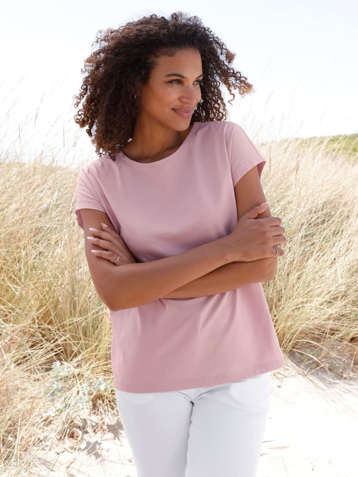 2er-Pack Shirts in rosé + ecru