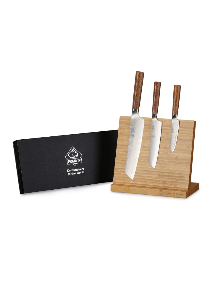 PUMA IP set of 3: chef and paring set Magnet-Messerhalter und Schleifstein