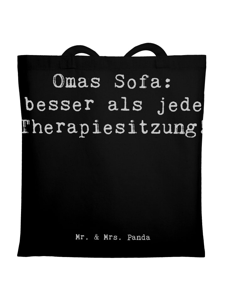 Tragetasche Omas Sofa: besser als jede Therapie... in Schwarz