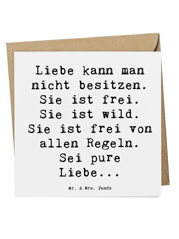 Faltkarte Spruch Liebe und Freiheit mit Spruch in Weiß