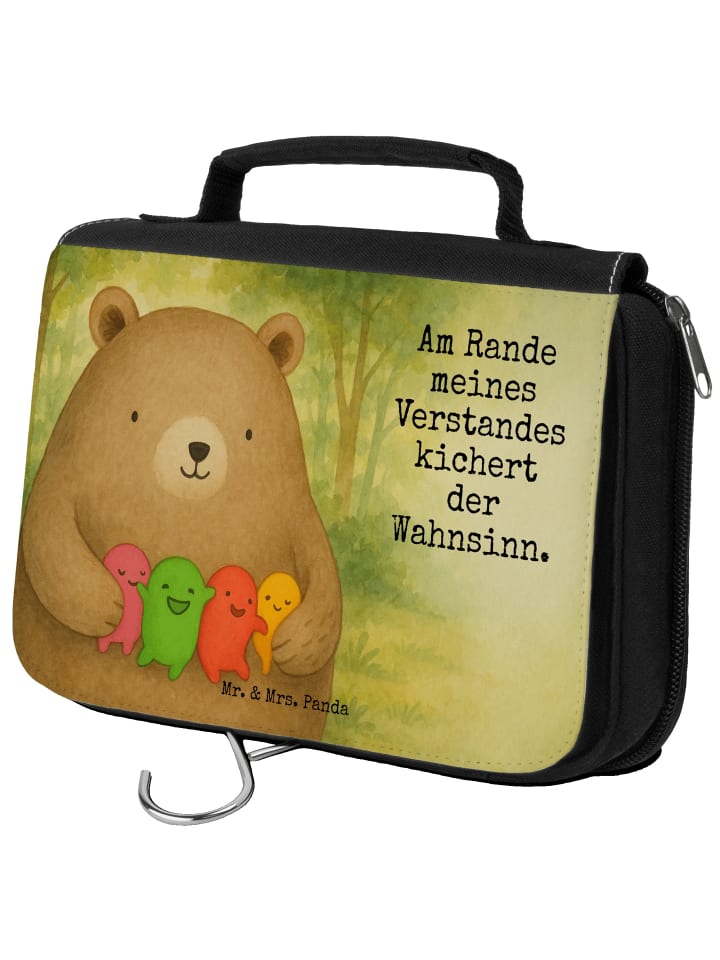 Kosmetiktasche Bär Gefühl Design mit Spruch in Weiß
