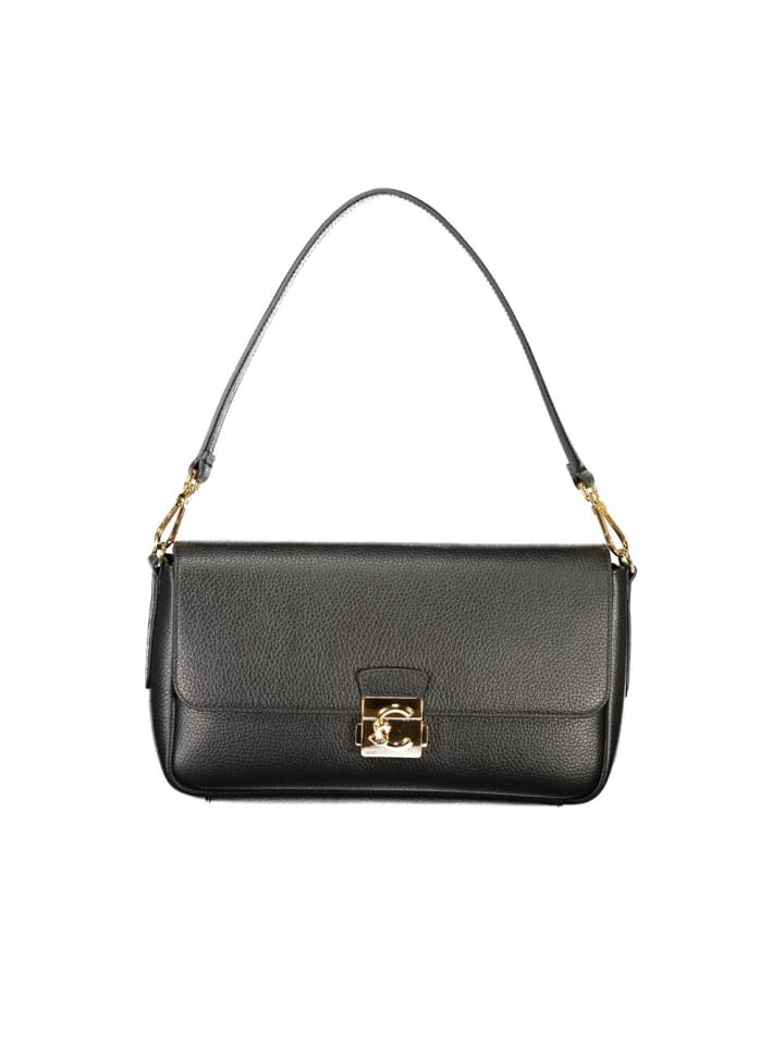Schwarz Leder Damen Schultertasche