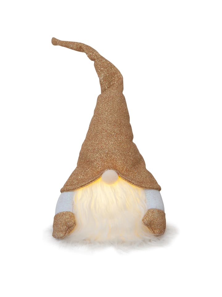 Weihnachtswichtel Joylight, gold, LED, 28cm in Gold