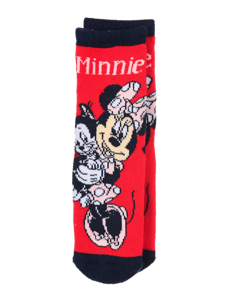 Socken mit Gumminoppen Anti-Rutsch in Rot
