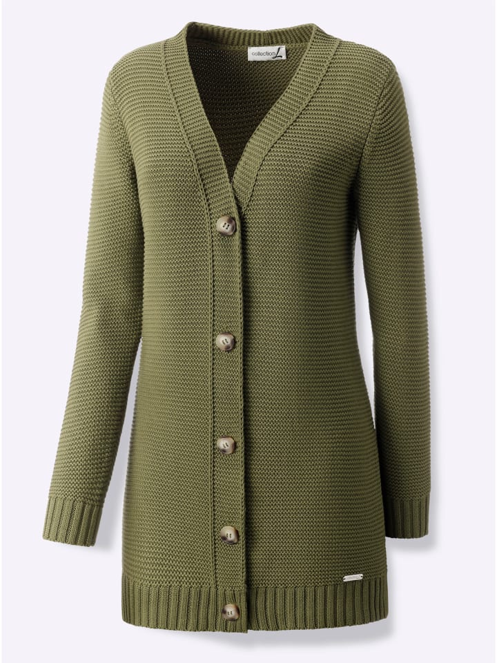 Strickjacke in oliv