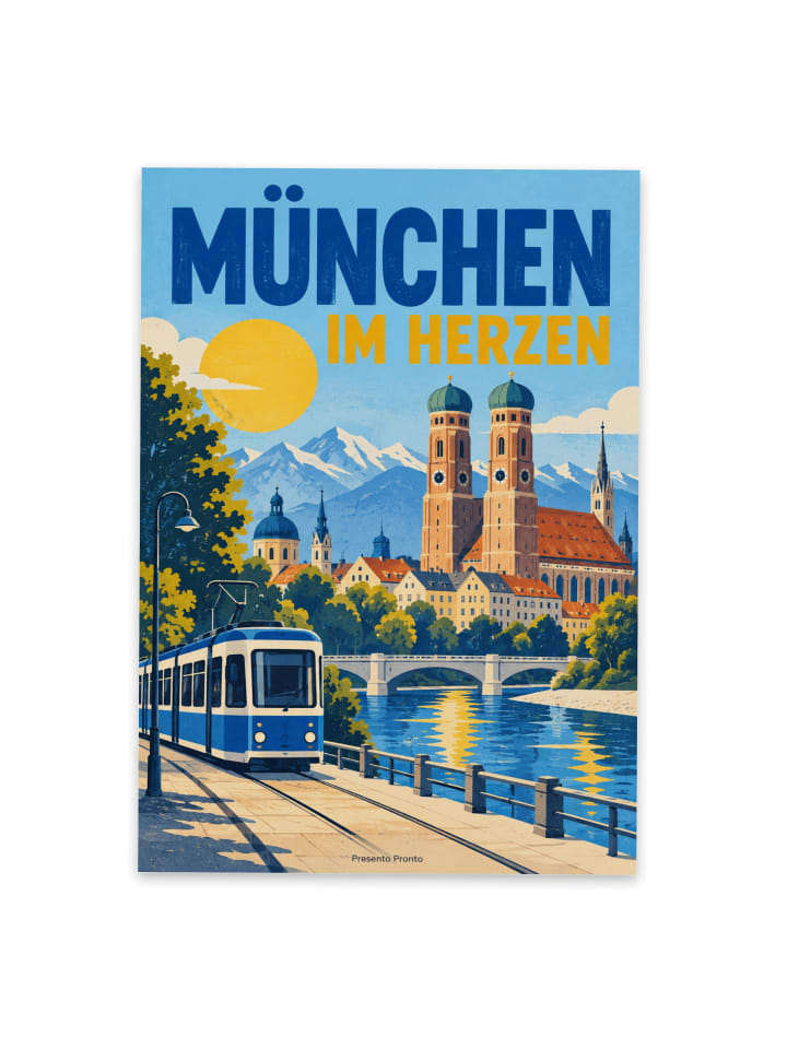 Postkarte Frauenkirche modern Design mit Spruch in Weiß