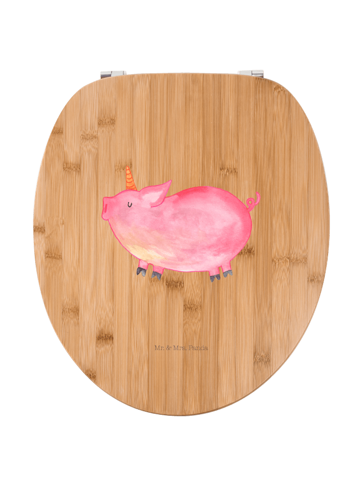 Holz WC Sitz Einhorn Schwein ohne Spruch in Braun