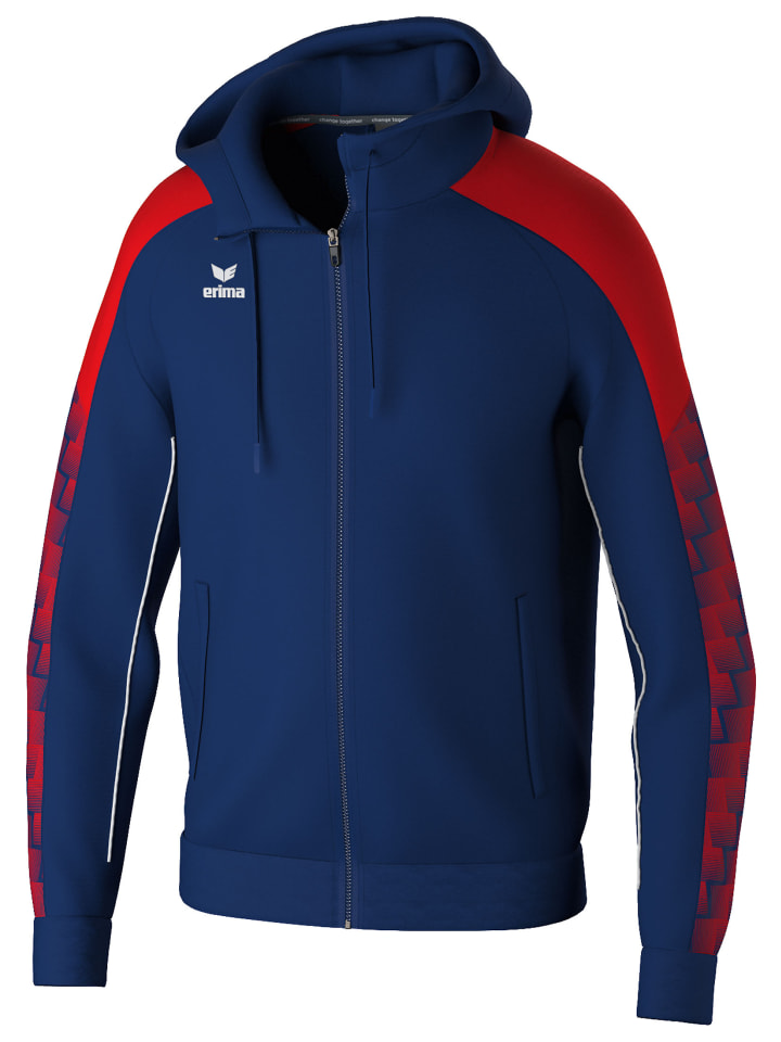 Herren Trainingsjacke Mit Kapuze in new navy/rot