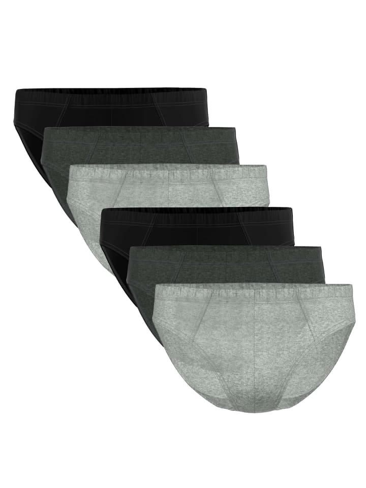 Slip 6er Pack in Schwarz/Grau