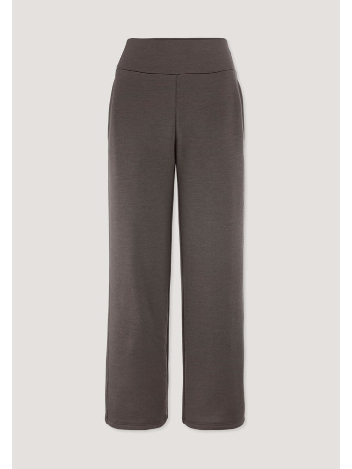 Hessnatur Hose Wide Leg ACTIVE WOOL aus Bio-Merinowolle in dunkles mauve