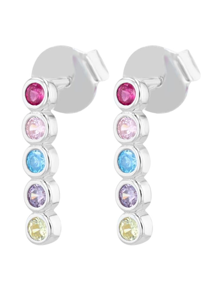 Damen Ohrringe – Ohrstecker aus 925 Silber mit Zirkonia in silber