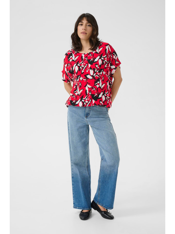 Bluse ärmellos KAamber Loose fit in True Red/Pink Graphic Flower