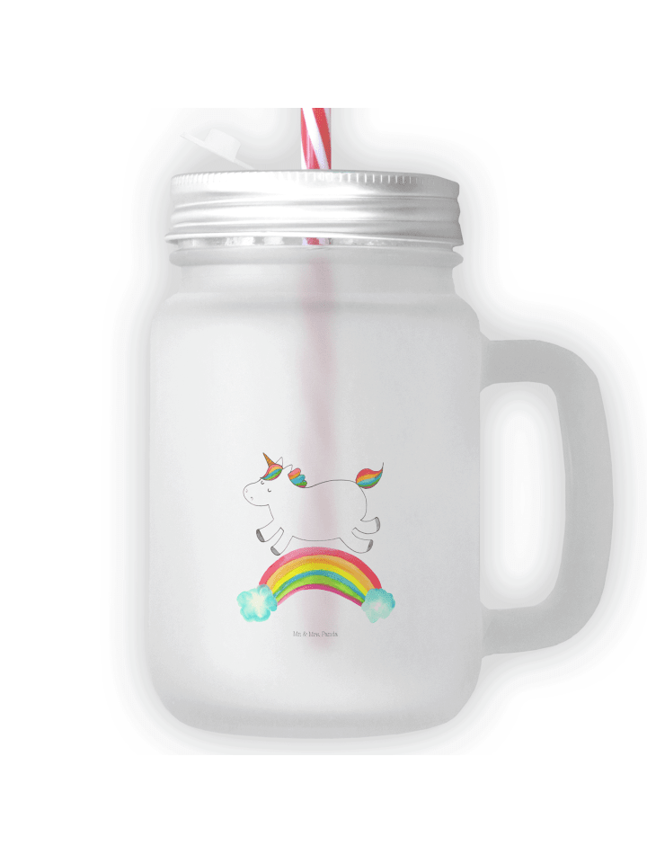 Glas Einhorn Regenbogen ohne Spruch in Transparent
