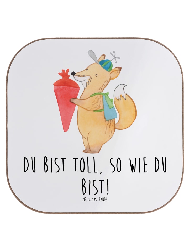 Bierdeckel Schulanfang Einzigartig mit Spruch in Weiß