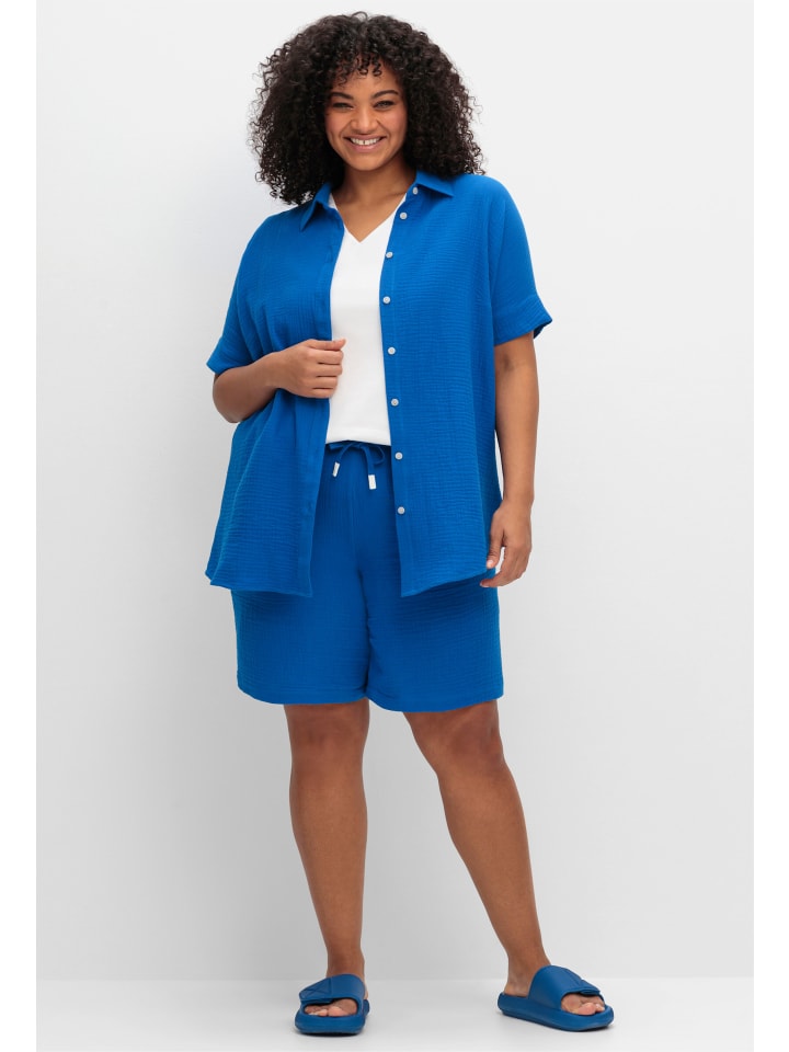 Hemdbluse in kobaltblau